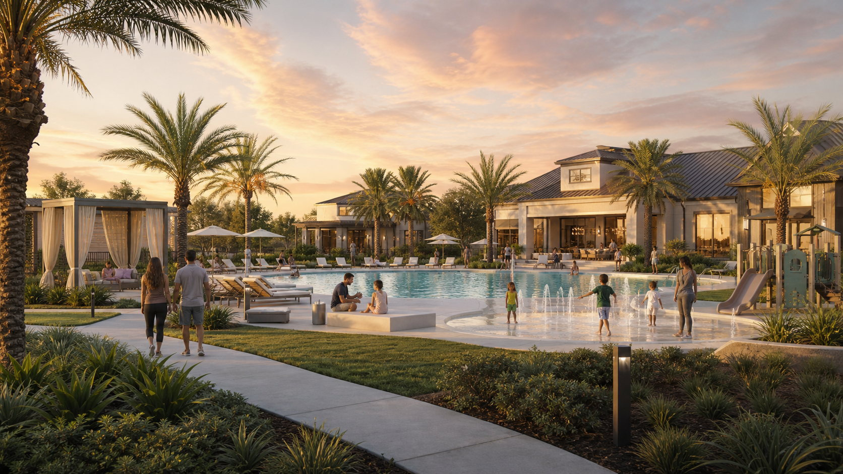 Piscina, clubhouse y amenidades familiares en una comunidad de St. Cloud